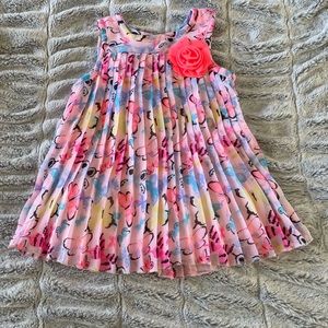 Toddler girl butterfly pleated dress, size 9/12M